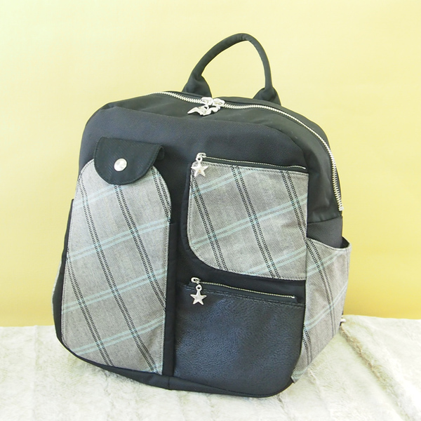 Wide Backpack * Glen Check（幅広いリュック・グレンチェック柄）