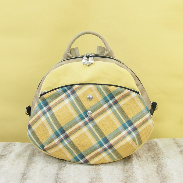 Chestnut Backpack * Pineapple Check （マロン型リュック・パイナップルチェック柄）