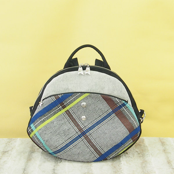 Chestnut Backpack * Colorful Gren Check （マロン型リュック・カラフルグレンチェック柄）
