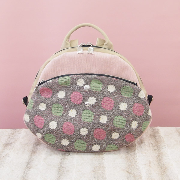 Chestnut Backpack * Natural Pink Dot （マロン型リュック・ナチュラルピンクドット）
