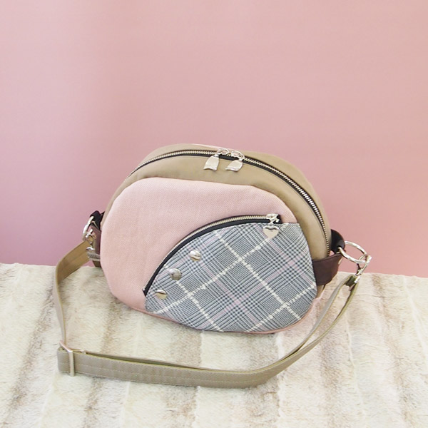 Box Shoulder  * Pink Gray Check（ボックスショルダー・ピンクグレーチェック柄）