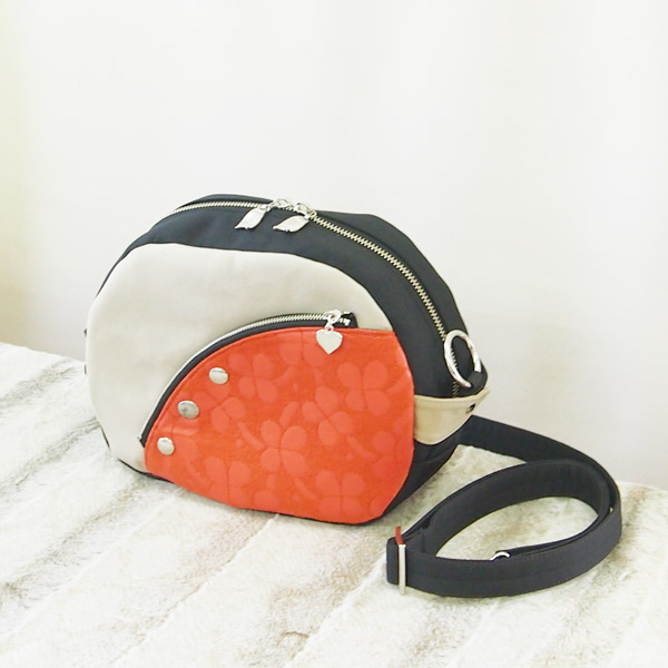 Box Shoulder  * Vermilion Flower Leather（ボックスショルダー・朱色の花柄レザー）