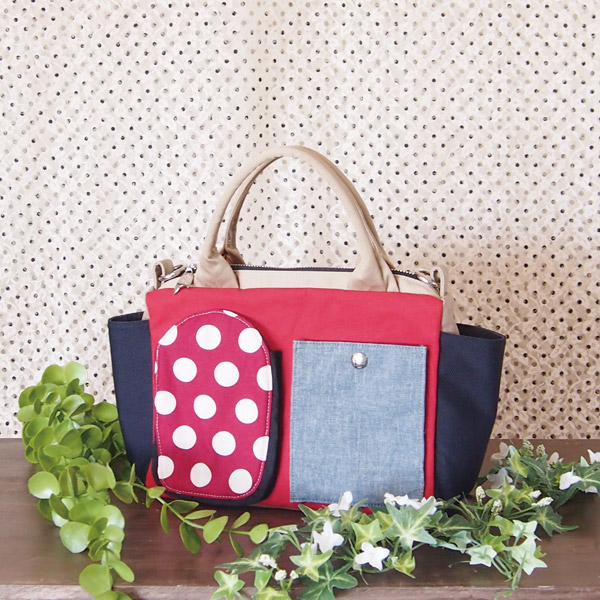 2WAY BAG Square S  *  Red Dot（2WAY 四角型S・赤ドット）