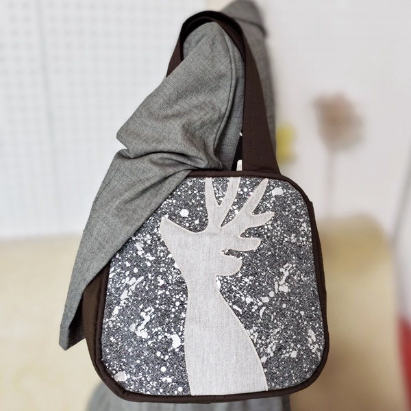 Tote Bag S * Glossy Gray Deer（トートバッグ S・光沢グレーと鹿）