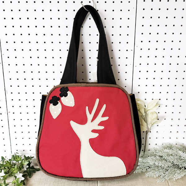 Tote Bag S * Strawberry Deer（トートバッグ S・苺と鹿）