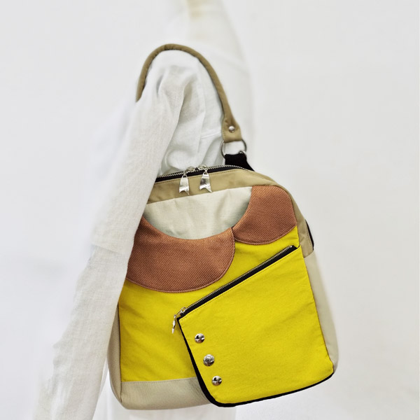 2WAY Collar Backpack * Yellow & Camel（2WAYえりリュック・黄色とキャメル）