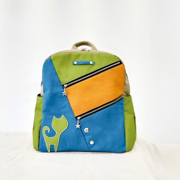 Pocket Backpack L * Colorful Cat（ポケットリュックL・カラフルねこ）