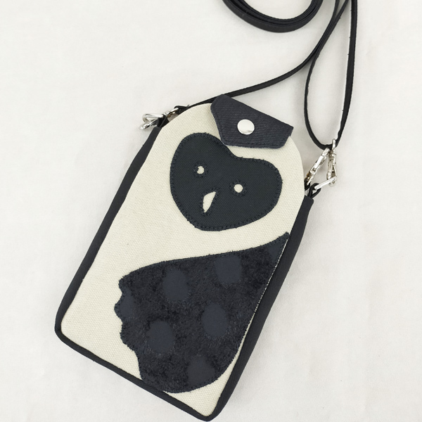 Mobile Shoulder * Black Owl（ワーク＆スマホショルダー・黒フクロウ）