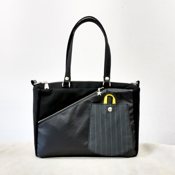 2WAY BAG Square  * Black & Stripe（2WAY 四角型・黒とストライプ）