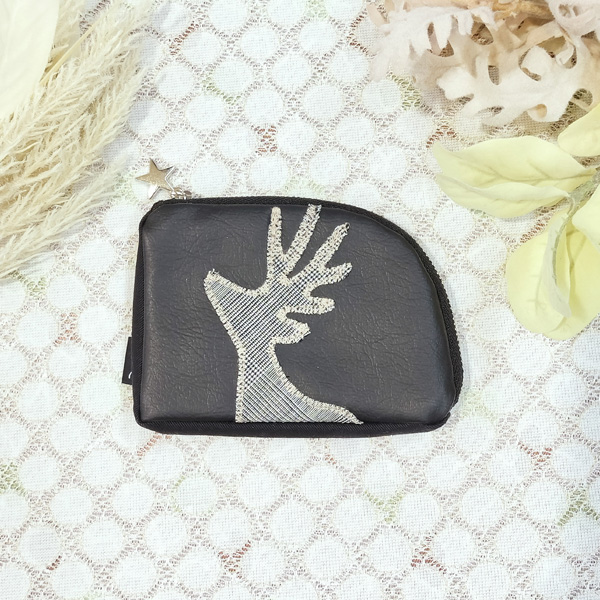 Card Case * Black Leather Deer（カードケース・黒レザーと鹿）