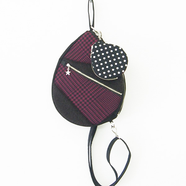 Sizuku Shoulder plus Pouch * Plum Check（しずくショルダープラスポーチ・プラム千鳥チェック柄）