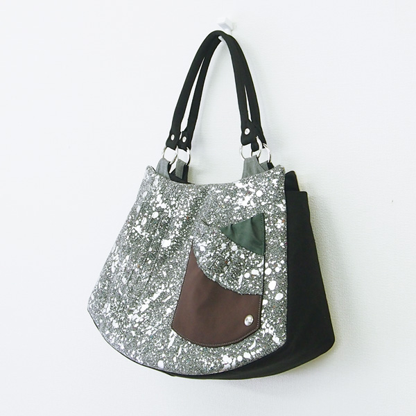Pleat Tote Bag * Silver Rame（プリーツトートバッグ・シルバーラメ柄）