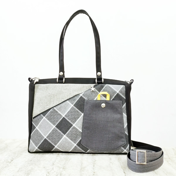 2WAY BAG Square  * Block Gray Check（2WAY 四角型・ブロックグレーチェック柄）