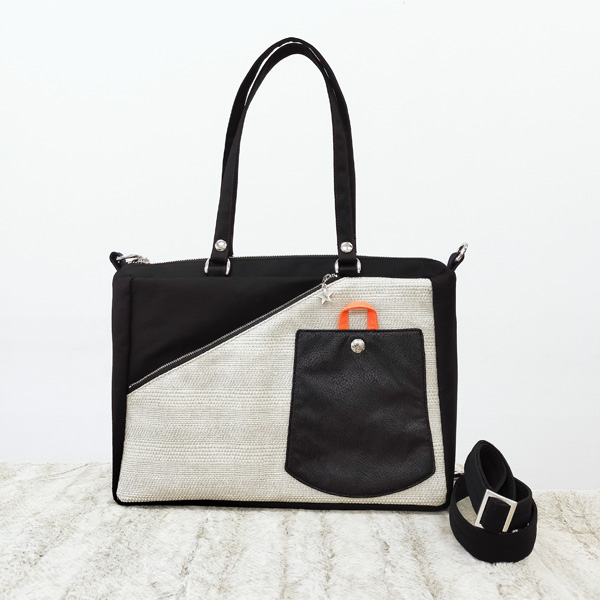 2WAY BAG Square  * Rame White Black（2WAY 四角型・ラメ白と黒）