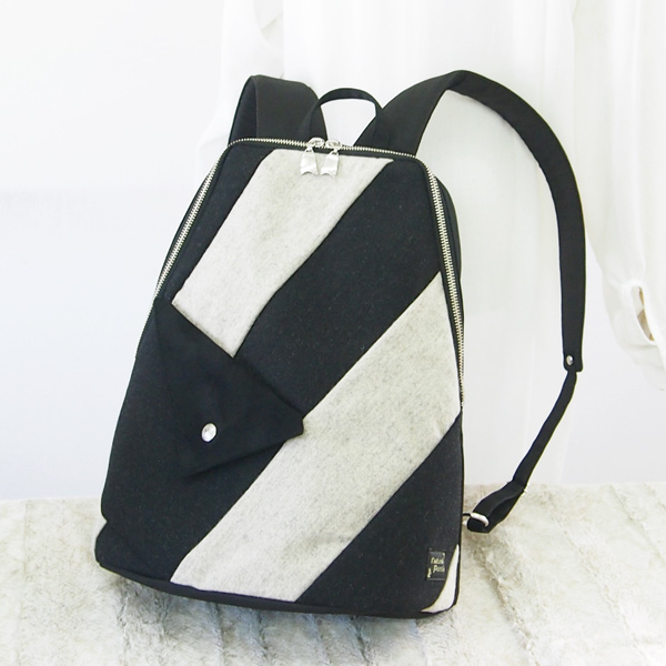 Slim Backpack * Wool Gray White & Black（スリムなリュック・白黒ウール）